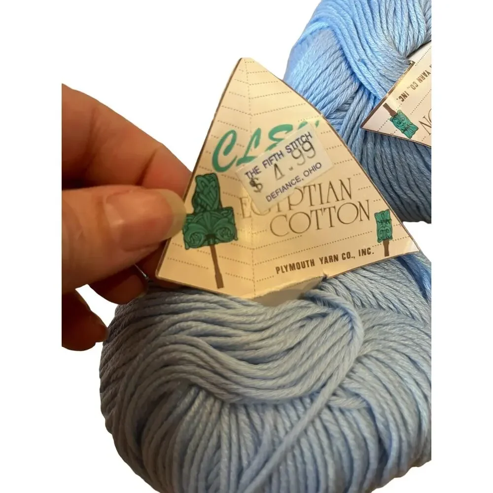 Lot Of 5 Cleo Egyptian Cotton Yarn Color 392 Light Sky Blue Lot 772 100% Cotton